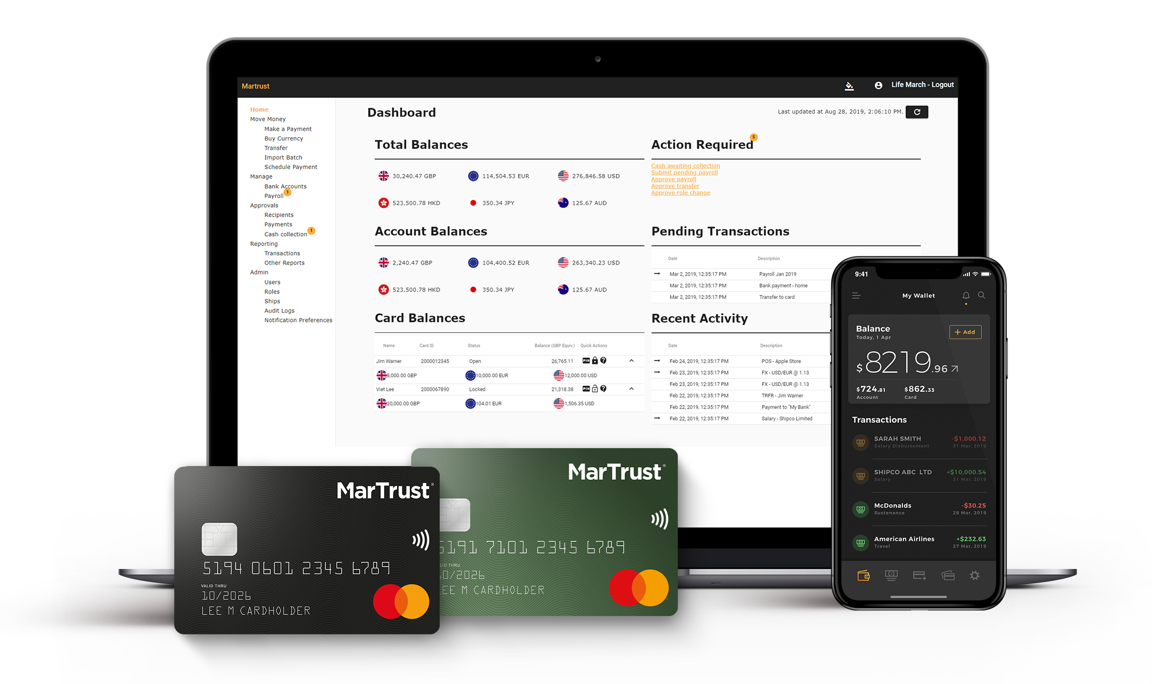 The MarTrust ewallet dashboard