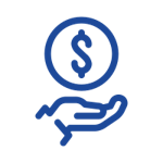 Cost icon in blue
